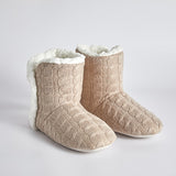 Womens Warm Bootie Slippers Fluffy Plush Pull On Indoor Outdoor Winter House Shoes