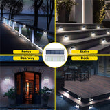 3 LED Solar Powered Stair Light Outdoor Garden Pathway Step Decking Wall Lamp