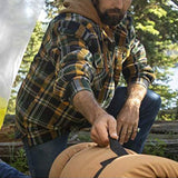 Men's Plaid Stripes Print Jacket Zip Top Hooded Long Sleeve Coat Thicken Coat