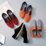 Men's Oxfords Lace Up Casual Boat Shoes Genuine Leather Shoes Breathable Loafers