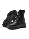 Womens Ladies Chunky Platform Shoes Retro Lace Up Combat Army Goth Punk Boots