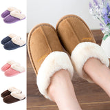 Unisex Fur Keep Warm Lined Slippers Mules Non Slip Hard Sole breathable Shoes