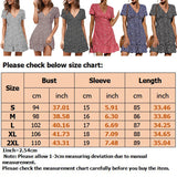 Women's Ruffle Sleeve Dresses Summer Sexy V Neck Floral Print Boho Beach Dress