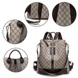 Women School Backpack Print Shoulder Bag Large Capacity Purse Handbag Anti-Theft Rucksack Daypack for Ladies School Work Travel