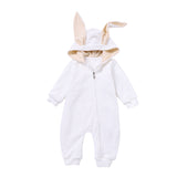 Kids Baby Unisex Solid Color Warm Hoodie Jumpsuit Romper Bodysuit Zipper Closure