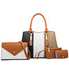4 Pieces Set Tote Shoulder Handbag for Women, Fashion Top Handle Crossbody Bag Leather Satchel Purse Travel Business Bag