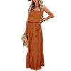 Women's Strapless Maxi Dress Tube Top Bandeau Sleeveless A-Line Dress Sundress