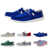 Womens Slip On Loafer Cotton Lightweight Low Top Flat Walking Shoes Comfortable