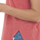 Casual Solid Color T-shirts for Women Loose Blouses Sleeveless Scoop Neck Basic Tunic Tank Top