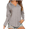 Pullover Hoodies Tops Long Sleeve for Women V Neck Drawstring Hooded Shirts Blouses Tunic Ladies Autumn Solid Color Sweatshirt S-XXXL