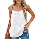 Womens Sleeveless Shirt Scoop Neck Spaghetti Strap Camisole