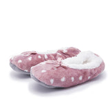 Women Snowflake Print Slip On Flat Cotton Slippers Sock Shoes Soft Round Toe Comfy House Shoes with Grips Sole