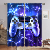 Goory Adults Teens Gamepad Bedroom Curtains Video Game Player Window Curtains for Kids Boys Modern Gamer Window Treatments Drapes Decor Living Room Darkening Curtains