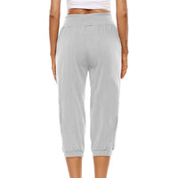 Women's capris pants Loose Fit jogger cropped Pants Workout Yoga Lounge Pants with Pockets