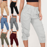 Women Zipper Bottoms Boho Solid Color Trousers Beach Pants Harem Loungewear