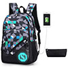 Men Women Galaxy Backpack Large Capacity College USB Charging Port Waterproof
