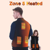 Unisex Polar Fleece Electric Heated Vest Heating Coat Jacket USB Winter Warmer