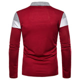 Mens Multicolor Long Sleeve Polo Shirt Casual Tops Blouse Pullover Basic T-Shirt
