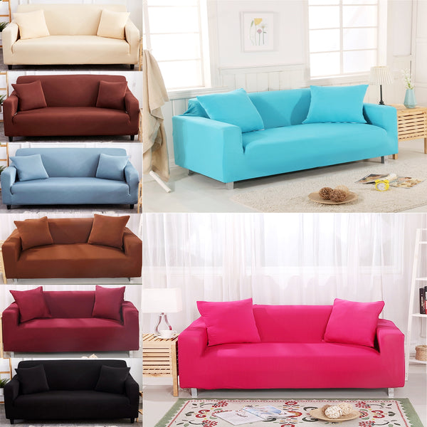 1234 Seater Solid Color Washable High Stretch Fabric Soft Sofa Cover Couch Cover Slipcover Decor Easy Instal Sectional Corner Lounge Recliner Chair Settee Protector