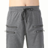 Men Drawstring Waist Jogger Casual Capri Pants Sport Fitness Pants
