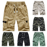 Men's Casual Jogger Shorts Sports Cargo Short Pants Fitness Drawstring