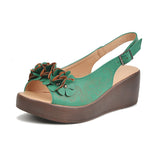 Ferndule Ladies Ankle Strap Wedge Slingback Sandals Summer Platform Open Toe Shoes