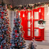 Wooden Merry Christmas Hanging Sign Indoor Outdoor Door Wall Hanging Board Decor