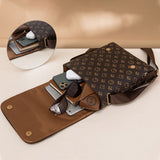 Men's Large Capacity Adjustable Shoulder Straps Briefcase Men Pvc Leather Zipper Bag Waterproof Business Travel Printed Messenger