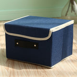 Large Collapsible Storage Bins Linen Fabric Foldable Storage Boxes Organizer Containers Baskets Cube with Cover for Home Bedroom Closet Office Nursery