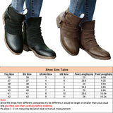 Winter Ankle Boots for Women Warm Anti Slip Chunky Side Zip Shoes  Mid Calf Leather Booties