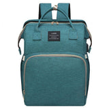 Large Backpack Diaper Bag with Changing Station, Foldable Crib Baby Bed Mommy Travel Nursing Bag Waterproof Tote Shoulder Nappy Bag Bottle Insulated Bag