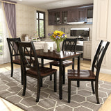 Gplesas Home Solid Table Set Cross Back Modern Counter Height Tables 1 Smooth Dining Sets 5-Piece Restaurant Kitchen