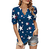 Lumento Women Sexy V Neck T Shirt Casual Summer Floral Print Tunic Tops Blouse