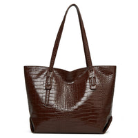2Pcs Womens Crocodile Grain Handbag Tote Messenger Crossbody Single Shoulder Bag