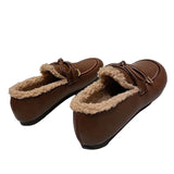 Women Bowknot Loafers Casual Shoes Lightweight Slip On Warm Flats Round Toe