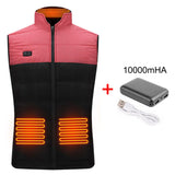 WINWARM Men's Winter Heating Jackets Coats Eletric USB Heated Vest Fast Heat Up Double Button Control Cotton Padded Machine Washable Fit 5V Power Bank