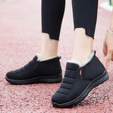 Men Winter Ankle Bootie Anti-Slip Plush Lined Short Boots Slip On Outdoor Shoes