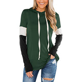 Women's Color Block Casual Loose Hooded Neck Long Sleeve Winter Pullover Hoodie