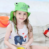 Toddler Baby UV Protection Sun Hats Cute Cartoon Beach Swim Caps Foldable Wide Brim Fisherman Bucket Hats for Girl Boy Kids