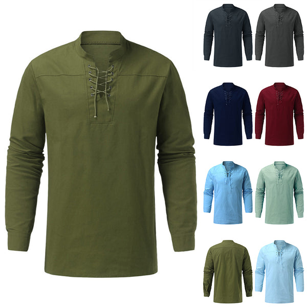 Men's Solid Color Long Sleeve T-Shirts Slim Fit Casual T-Shirt Blouse Tunic Tee