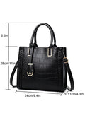 Women's Crocodile Grain PU Leather Shoulder Bag Crossbody Bag Handbag Tote Purse