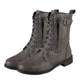 Women's Casual Combat Fashion Boots Lace Up Knee High Low Flat Heel Boots Shoes