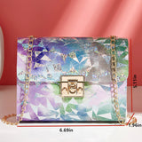 Women PU Leather Shoulder Bag Messenger Cross Body Clutch Purse With Chain Strap