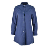 Plus Size Women Fashion Long Sleeve Shirt Dress Casual Denim Dresses Party Office Wear