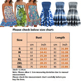 Sleeveless Strapless Off Shoulder A-line Dress Swing Hem Loose Fit Floral Printed T Shirt Dresses
