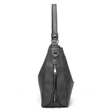 2 Pcs PU Leather Tote Bags Satchel Shoulder Bag & Purse Pouch Wallet Set Large Capacity Messenger Bags Handbag for Women