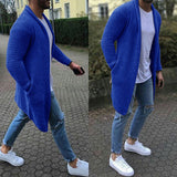Men's Knitted Sweater Cardigan Long Sleeve Tops Solid Color Warm Winter Clothes
