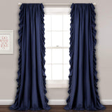 Ruffle Rod Pocket Curtain Thermal Insulated Semi Blackout Window Curtain Panels for Living Room Kids Bedroom Decor, Single Panel