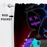 2Pcs Window Thermal Insulated Energy Efficient Thick Solid Room Rod Pocket Drapes Privacy UV Protection Bedroom Blackout Curtain