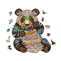 Wooden Animals Jigsaw Puzzles Owl Shape Puzzles Creative Jigsaw Pieces Colorful Building Block for Adults Kids Gift Family Party Game Toys, 100 Pieces